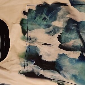 Apt. 9 Silky Black and White Graphic Oversized T-Shirt
